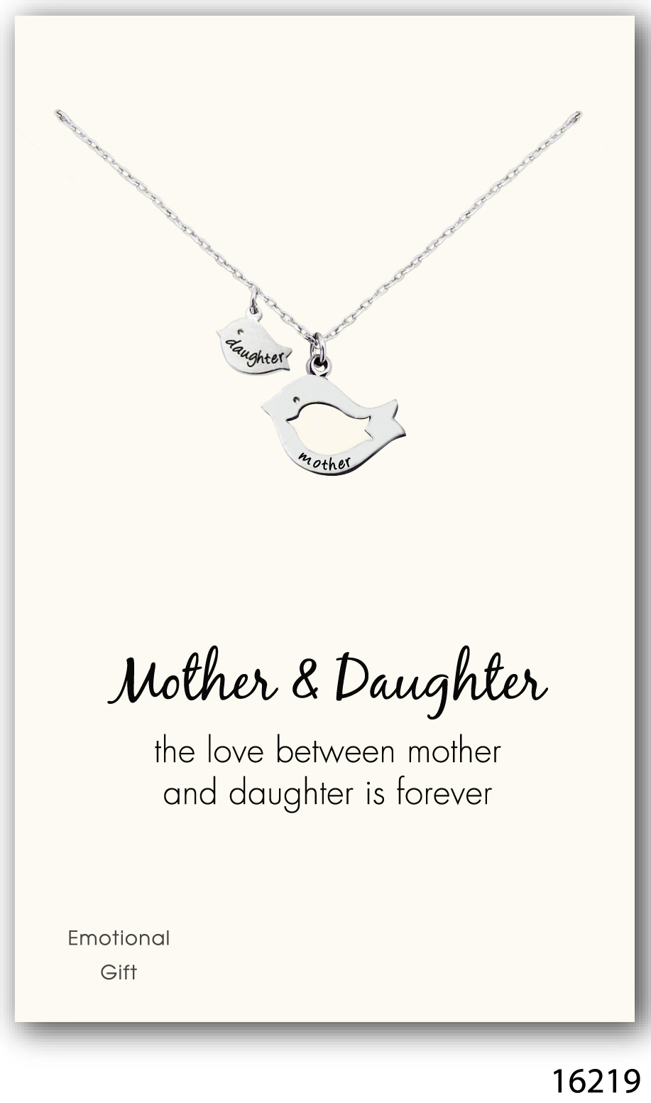 Daughter&Mother bird silver pendant
